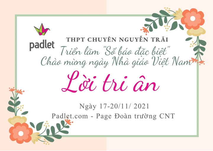 Padlet Lời Tri Ân
